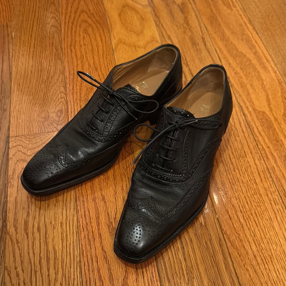 NEVER WORN GRAVATI MENS DRESS SHOES / OXFORDS MENS 5.5 WOMENS 6.5 IN BLACK